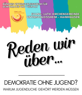 Reden wir über Demokratie ohne Jugenden - Schriftzug