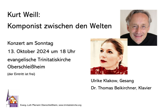 Plakat Konzert Kurt Weill